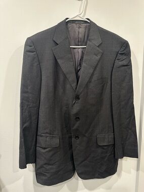 Ermenegildo Zegna Suit Jacket Mens 40 Grey Houndstooth 100% Trofeo Wool Blazer